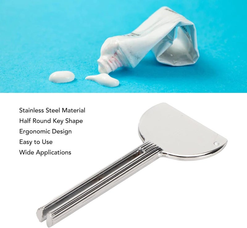 klarako Toothpaste Squeezer Rollers,10pcs Metal Toothpaste Squeezer Tube Roller,Key Squeezing Half Round Key Tube Stainless Steel Squeezer for Home Hair Dye - Image 4