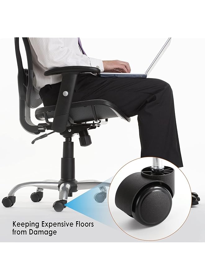 إيروريكس عجلات كرسي المكتب البديلة 5 قطع عجلات كرسي المكتب مع بكرات مطاطية ناعمة عجلات كرسي مطاطية هادئة وناعمة للأرضيات الخشبية والسجاد 2 بوصة - Image 4