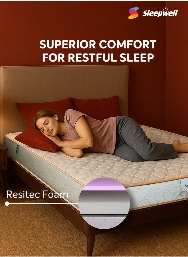 Sleepwell Sleepwell Utsav 2.0 | Resitec Foam | Twin Bed Size | Medium Firm | Neem Fresche Technology | Anti Sag Mattress (200L x 120W x 15H cm)  - Image 4