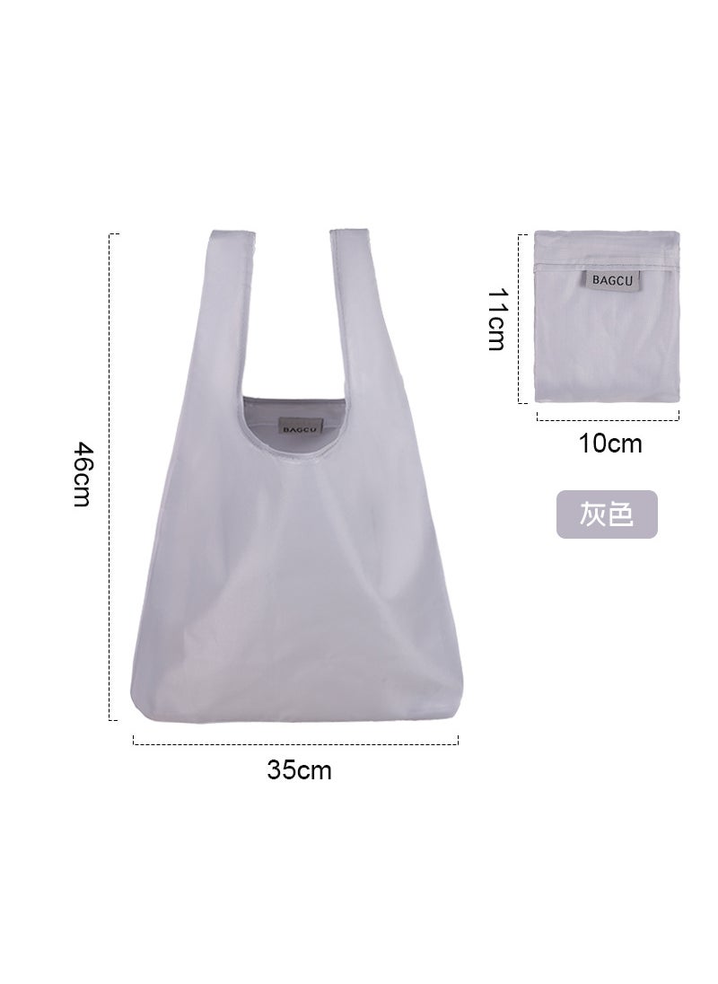 Generic Printed portable polyester bag gift bag advertising shopping bag folding environmental protection bag large capacity high-quality shopping bag Grey 