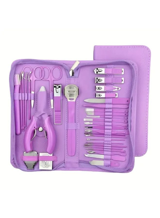 Z 35PCS Professional Manicure Pedicure Set Stainless Steel Nail Care Kit With Storage Case - Image 1