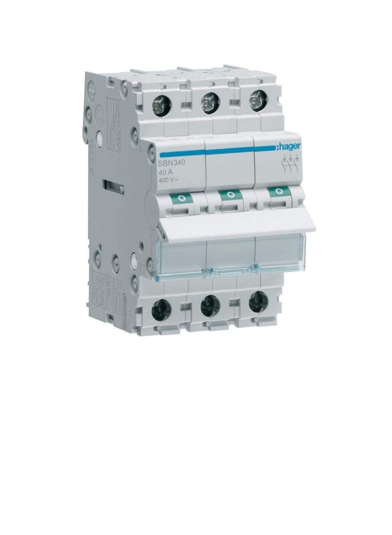 hager Isolator Modular Switch Disconnector 3 Pole 40A - SBN340