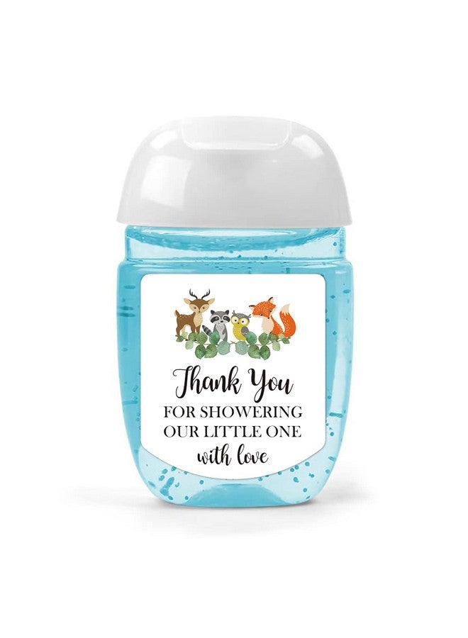 EKSPLODI Hand Sanitizer Labels Thank You for Showering Our Little One with Love Stickers, Baby Shower Favor Stickers, Safari Baby Shower Party Favors., Green, 1.26 inch x 1.39 inch - Image 1