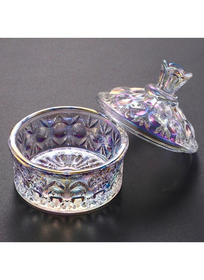 Noverlife Glass Nail Dappen Dish With Lid Dazzling Crystal Dappen Bowl For Holding Nail Art Acrylic Liquid & Powder Nail Art Glassware With Lid For Nail Decor Manicure Care Dappen Monomer Holder  - Image 2