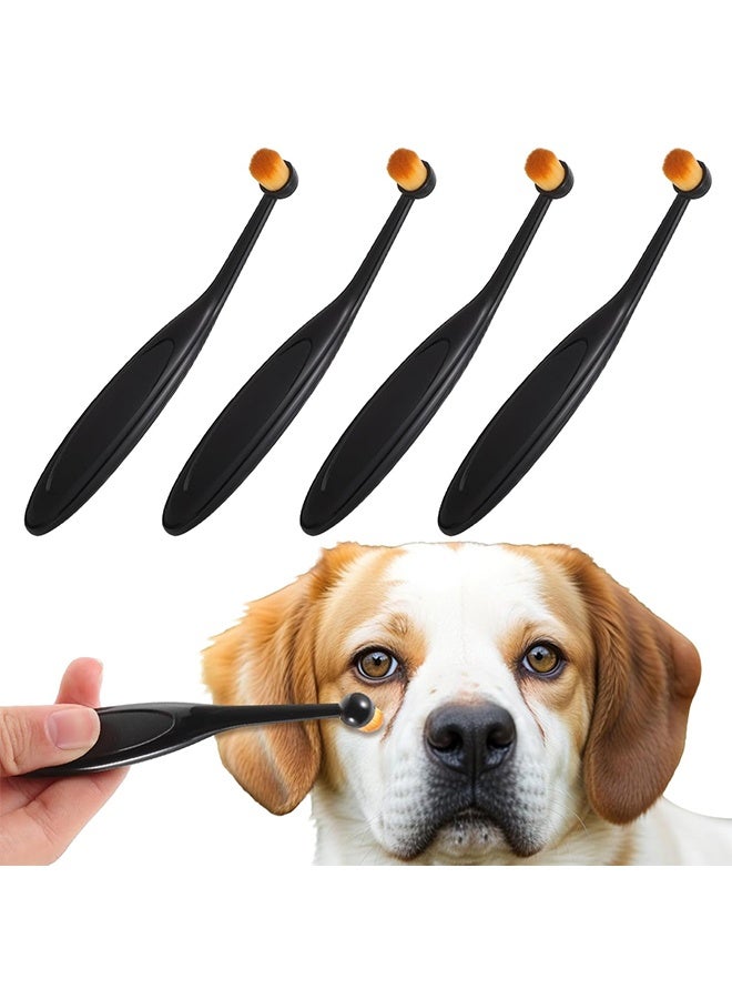 Pro Applicator Brush for Pets, 4 Pcs Tear Stain Remover with Washable Superfine Fiber Long Tapered Bristles for Safe Application - Image 1