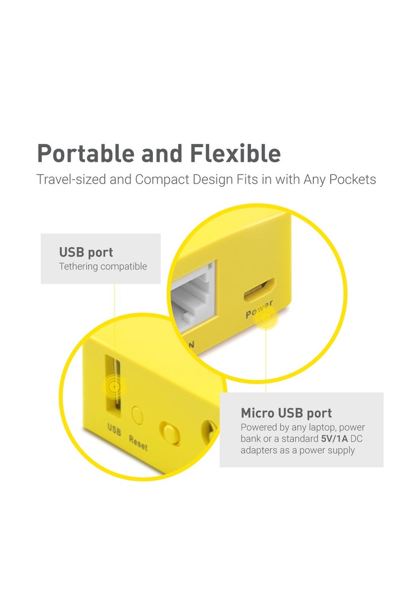 GL.iNet GL-MT300N-V2 (Mango) Portable Mini Travel Wireless Pocket VPN WiFi Router – 2× Ethernet Ports | USB 2.0 | OpenWrt | OpenVPN/Wireguard for Public & Hotel Wi-Fi | Easy to Set up via Admin Panel - Image 4