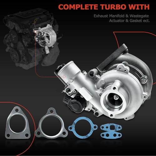 A-Premium طقم شاحن توربيني كامل من A-Premium، مع مشغل صمام التفريغ وحشوة، متوافق مع تويوتا هايلكس 2005-2015، لاند كروزر برادو 2004-2019، 3.0 لتر ديزل، استبدال# 17201-0L040، 17201-30160 - Image 2