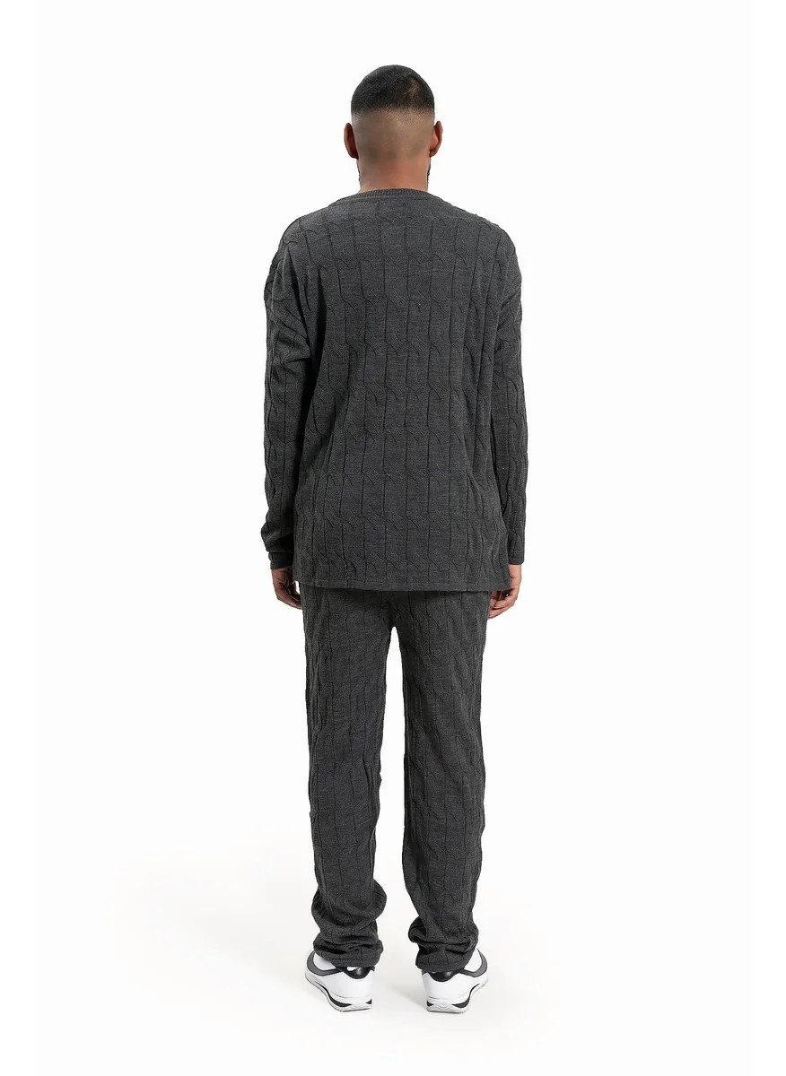 Wecre8 Men's Dark Gray Sweater and Pants Set By WECRE8
