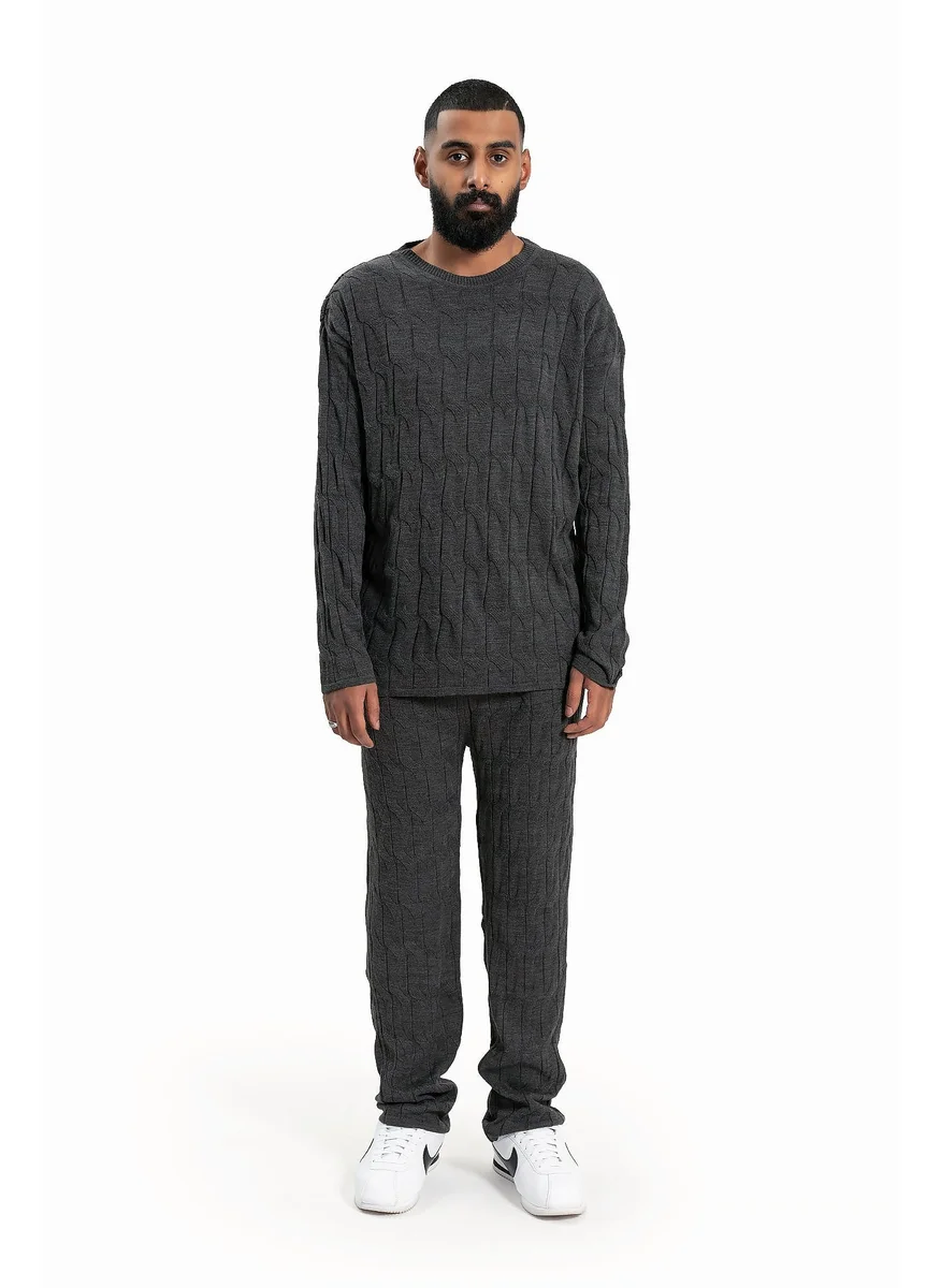 Wecre8 Men's Dark Gray Sweater and Pants Set By WECRE8