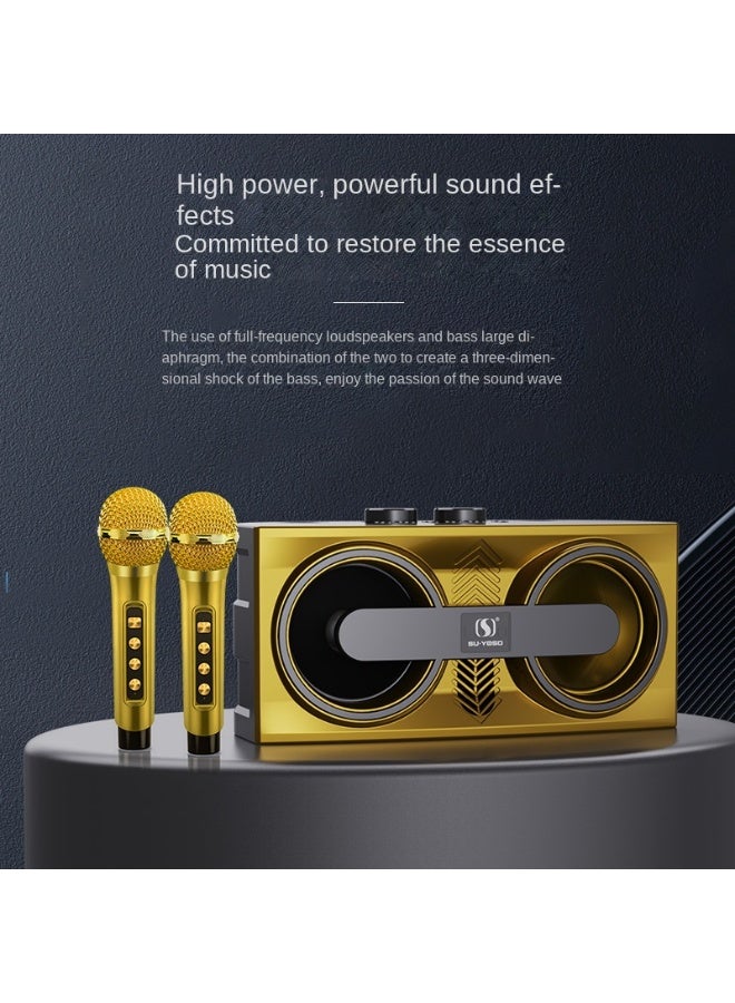 Smart Berry M25 Portable KTV Audio Set – Wireless Bluetooth Speaker with LED Subwoofer & Microphone, Family Karaoke System, Plastic Body - Image 3