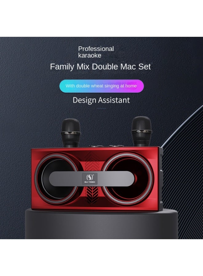 Smart Berry M25 Portable KTV Audio Set – Wireless Bluetooth Speaker with LED Subwoofer & Microphone, Family Karaoke System, Plastic Body - Image 4