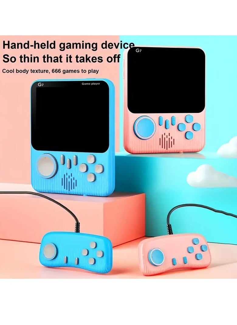 Generic - G7 Ultra-thin Mini Retro Handheld Portable Game Console 3.5-Inch LCD Color Screen Built-In 666 Game with Inbuilt Speaker Connect with TV Gameboy Best Gifts for Kids Game Box - Image 1