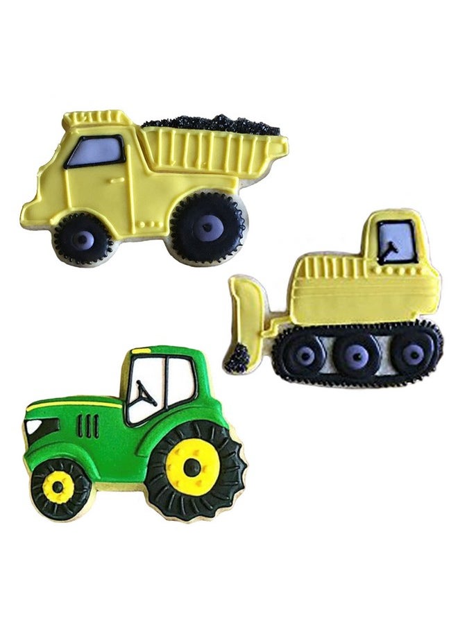 Ann Clark Cookie Cutters - Construction Cookie Cutters 3Pc. Set Made In Usa By Ann Clark Bulldozer Dump Truck Tractor - Image 1