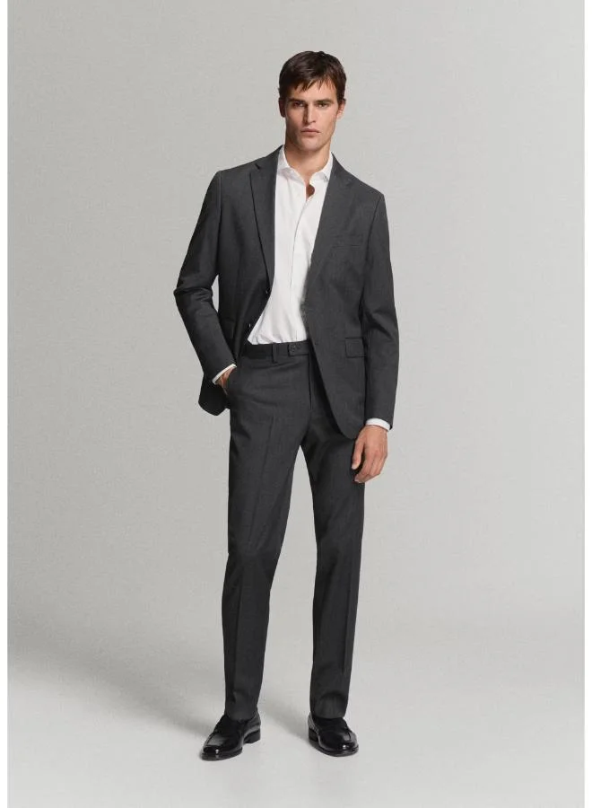 Mango Man 01-BLANCO Slim-Fit Cotton Poplin Suit Shirt for Men | Best Price UAE