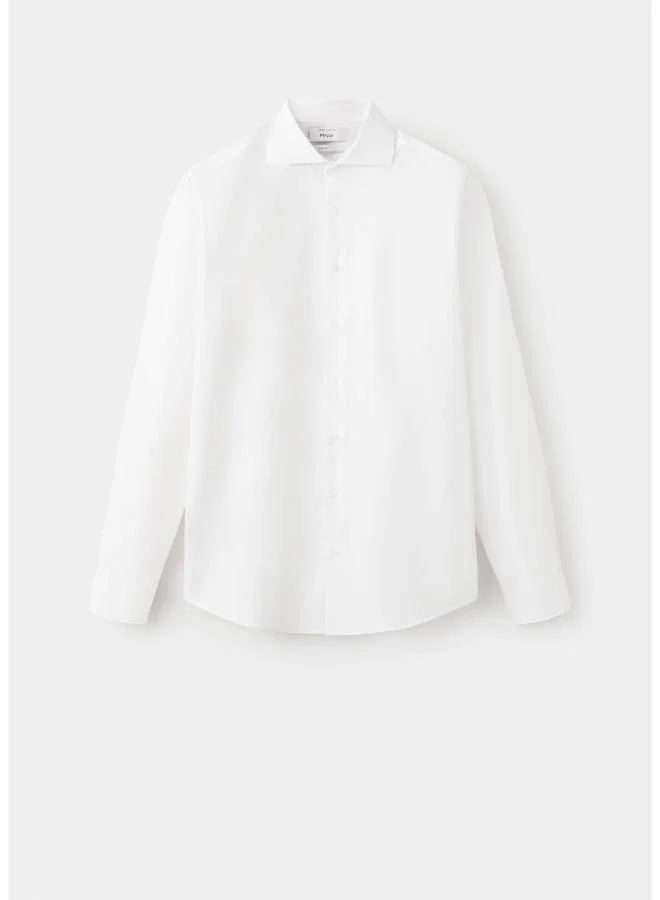 Mango Man 01-BLANCO Slim-Fit Cotton Poplin Suit Shirt for Men | Best Price UAE