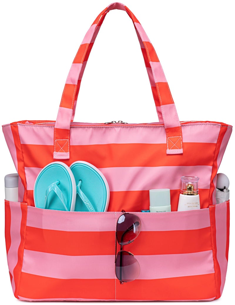 BLUBOON Waterproof Beach Tote Pool Bags for Women Ladies Extra Large Gym Tote Carry On Bag With Wet Compartment for Weekender Travel - Image 1