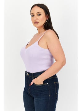 VERO MODA Women Textured Sleeveless Bodysuit, Lilac  - Image 2