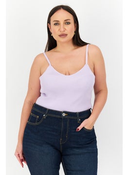 VERO MODA Women Textured Sleeveless Bodysuit, Lilac  - Image 1