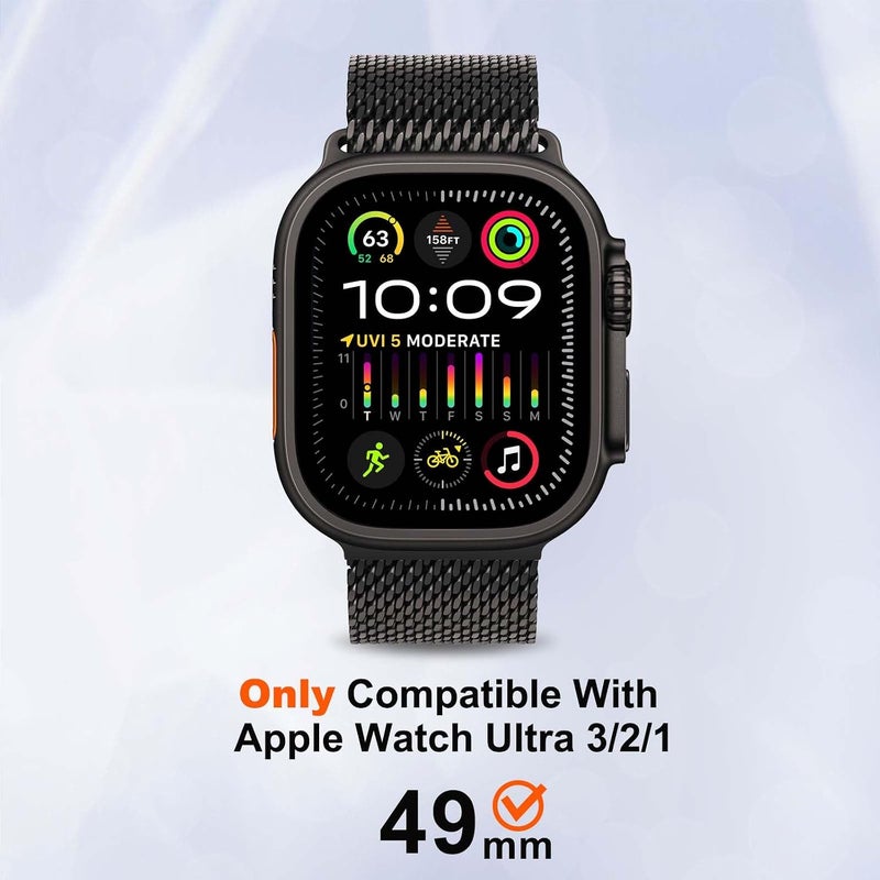 2 in-1 Metal Cover Compatible with Apple Watch Ultra 2/1 Case 49mm, Rugged Bumper with Back Protector for iWatch Ultra 49mm, Titanium - Image 3