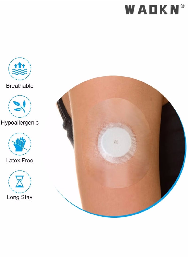 WAOKN - 20 Pcs Libre Sensor Covers, Anti-Drop Sports Non-Slip Patches for Freestyle Libre 1 2 3 Sensor Covers CGM Sensor Covers Adhesive Waterproof Patches Transparent Breathable Sensor Fixing Stickers - Image 1