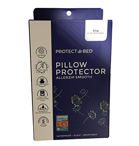 Protect-A-Bed ProtectABed AllerZip Pillow Protector Zippered Waterproof 2pack King Size 