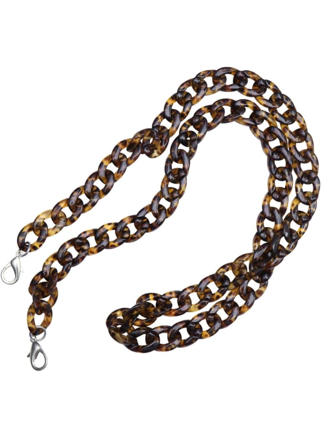 Acrylic Bag Chain Straps Plastic Wallet Straps Replacement Shoulder Bag Chain for Making DIY Bags Repair 120cm (Leopard)  - Image 1
