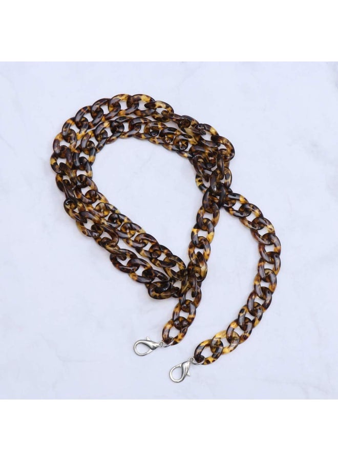 Acrylic Bag Chain Straps Plastic Wallet Straps Replacement Shoulder Bag Chain for Making DIY Bags Repair 120cm (Leopard)  - Image 4