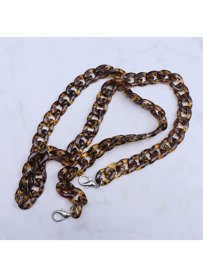 Acrylic Bag Chain Straps Plastic Wallet Straps Replacement Shoulder Bag Chain for Making DIY Bags Repair 120cm (Leopard)  - Image 5