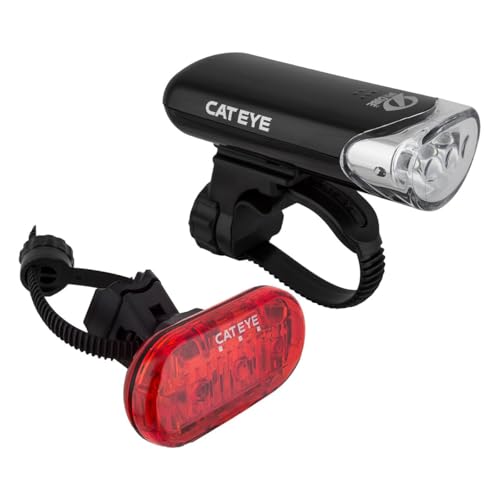 CATEYE HL-EL135 Headlight & Omni 3 Taillight – 3 LED Front Bicycle Light with 320 Hour Runtime, Rear-Mounted Safety Light with 360 Degree Visibility for Road, Commuter, Youth & Urban Cycling - Image 1
