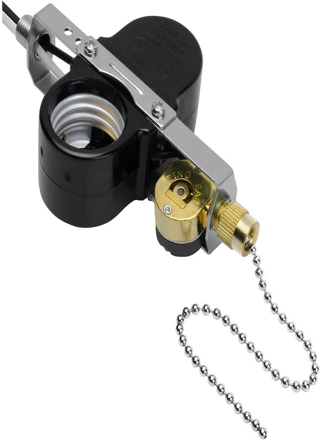 Aspen Creative 21327-08-1, Ceiling Fan Light ZE-310D/ZE-109m Socket Nickel Pull Chain Switch, E27 Lamp Holder for Ceiling Fan Light - Image 1