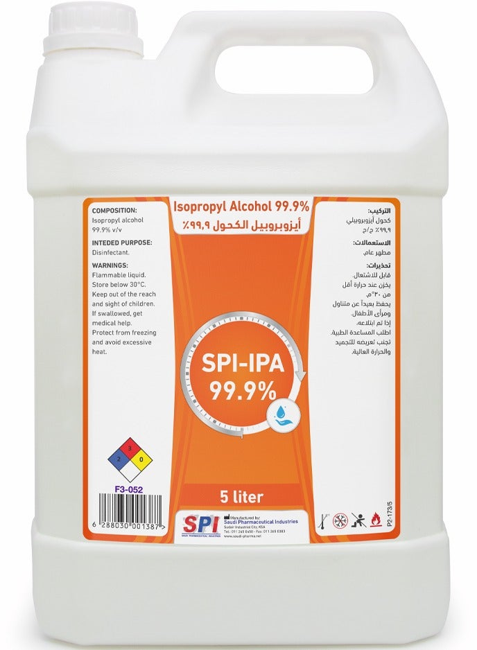 إس بي أي محلول كحول الأيزوبروبيل SPI-IPA 99.9% (5 لترات) - Image 1