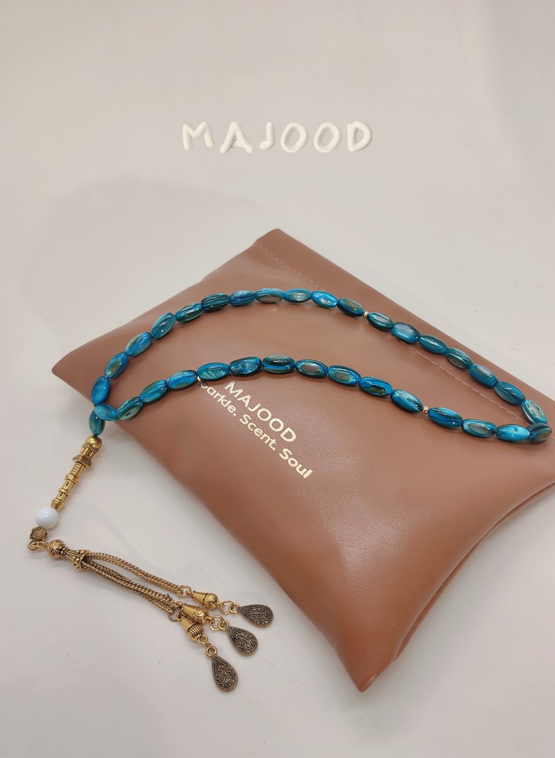MAJOOD Original Design/33 Natural Rice Shell Pearl Prayer Beads/Tasbih/12mm - Image 1