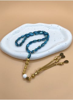 موجود التصميم الأصلي/33 خرزة صلاة من اللؤلؤ الطبيعي على شكل صدفة الأرز/تسبيح/12 ملم  - Image 5