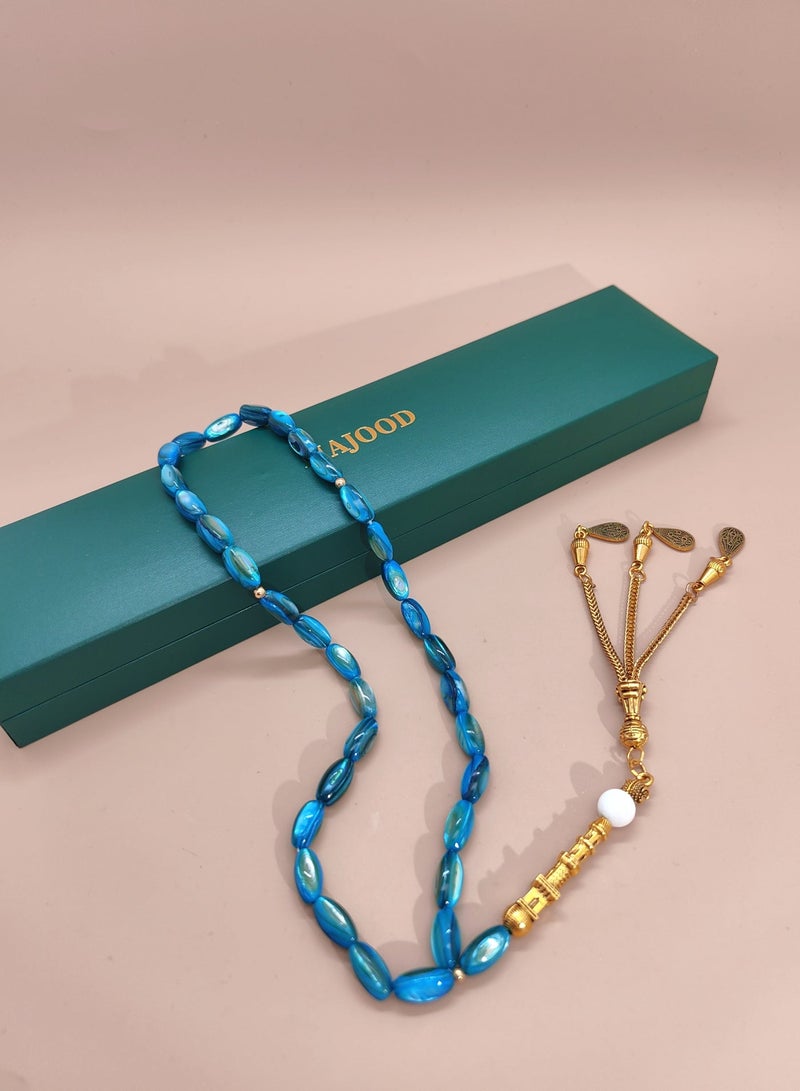 MAJOOD Original Design/33 Natural Rice Shell Pearl Prayer Beads/Tasbih/12mm - Image 5
