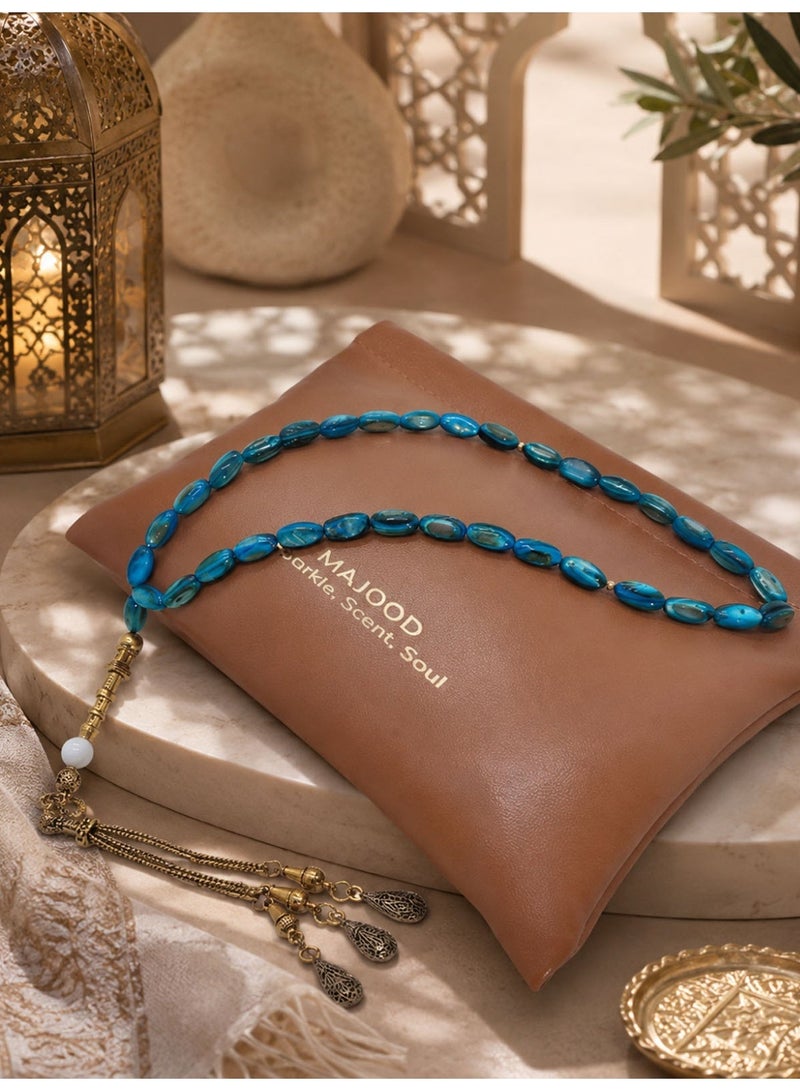 MAJOOD Original Design/33 Natural Rice Shell Pearl Prayer Beads/Tasbih/12mm - Image 4