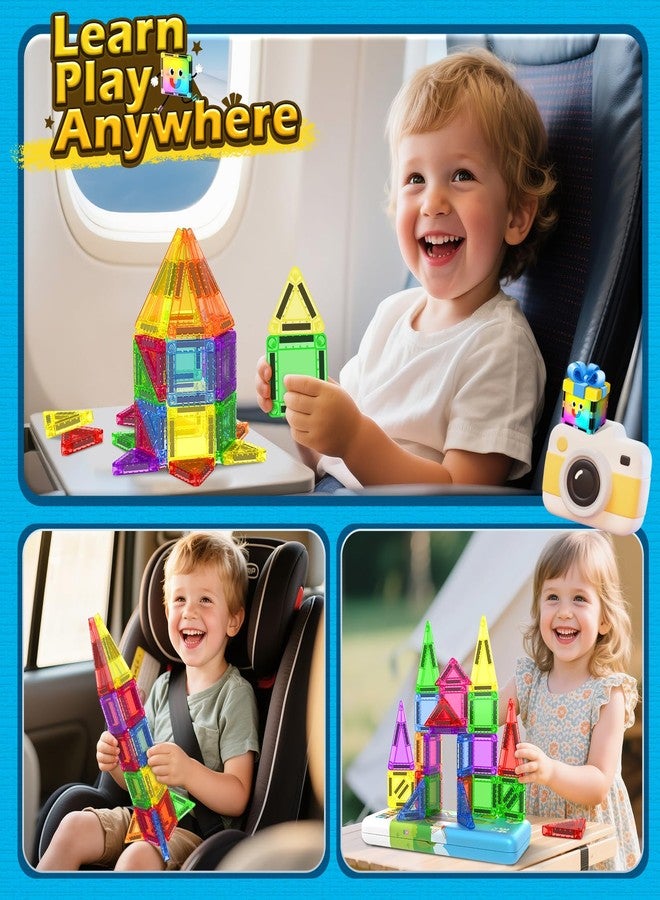 Coodoo بلاط مغناطيسي للأطفال من 4-8 سنوات ألعاب أطفال كتل مغناطيسية لعبة بناء STEM ألعاب خارجية للأطفال هدايا للأولاد والبنات من 3 سنوات فما فوق، بلاط مصغر بحجم الجيب للصفوف الدراسية ضروري - Image 2