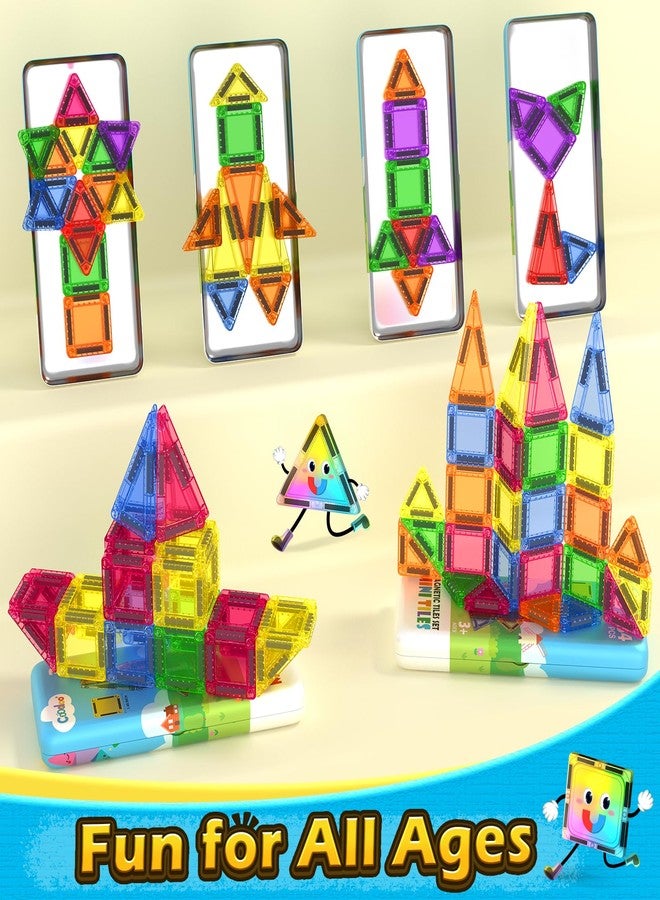 Coodoo بلاط مغناطيسي للأطفال من 4-8 سنوات ألعاب أطفال كتل مغناطيسية لعبة بناء STEM ألعاب خارجية للأطفال هدايا للأولاد والبنات من 3 سنوات فما فوق، بلاط مصغر بحجم الجيب للصفوف الدراسية ضروري - Image 5