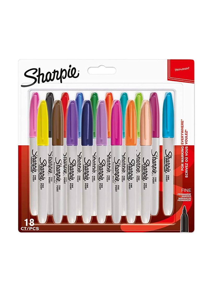 Sharpie 18-Piece Permanent Marker Fine Tip Multicolour
