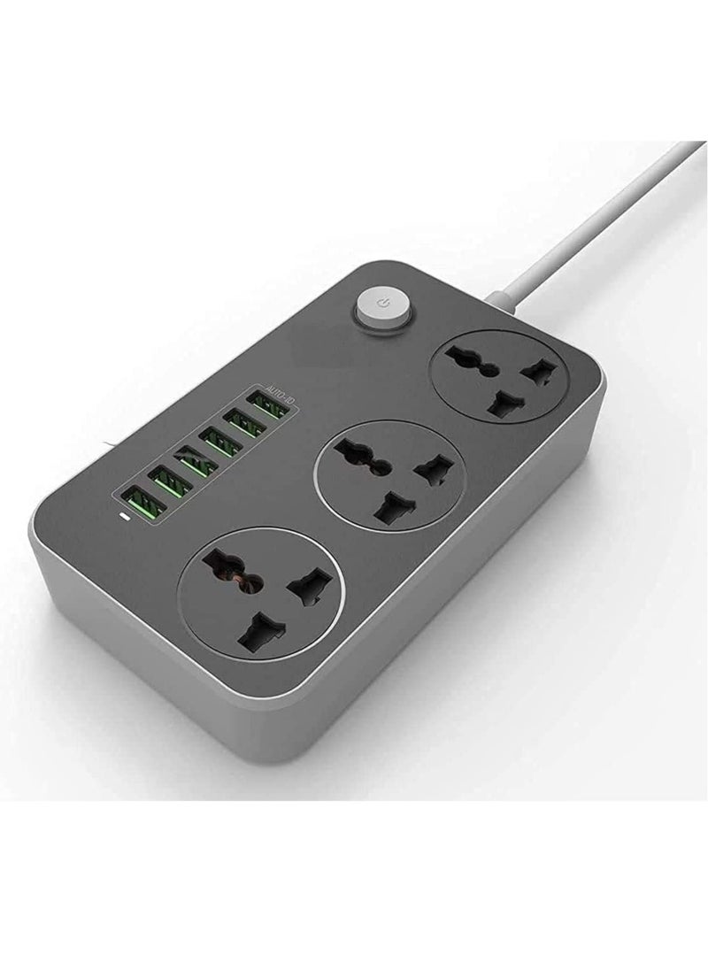 ELTRAZONE "3000W Extension Socket with Surge Protection – UK/EU Plug, Quick Charge USB Ports, and Fast Charge Adapter"  - Image 2