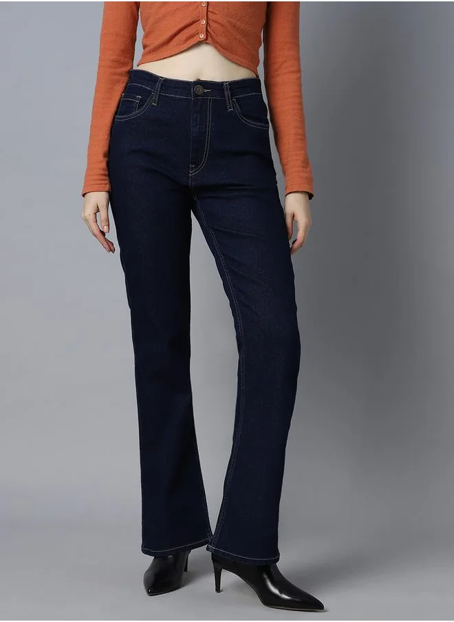 HIGH STAR High Rise Bootcut Clean Look Stretchable Jeans by Styli