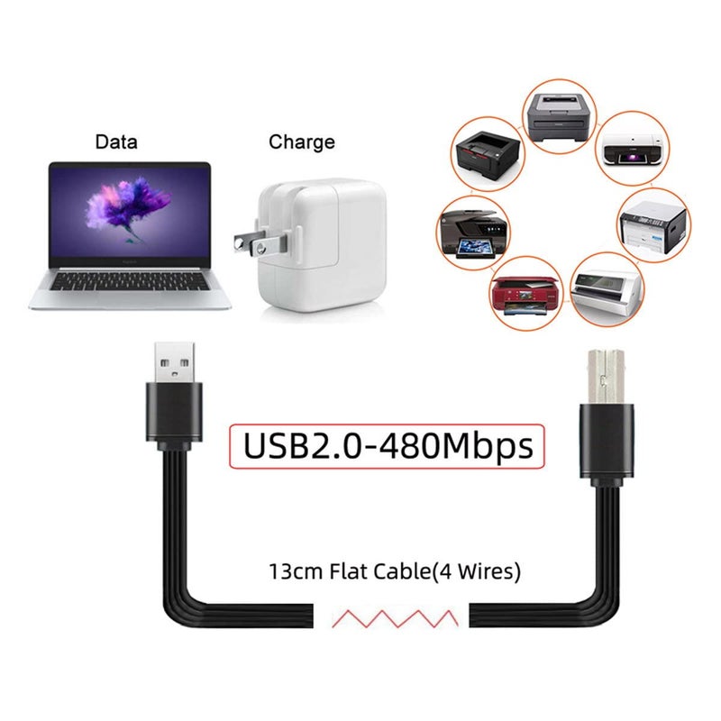 سي واي كابل بطول 13 سم USB 2.0 من نوع A ذكر إلى نوع B ذكر مسطح ورفيع من نوع FPC لطابعة Scanner Disk - Image 5