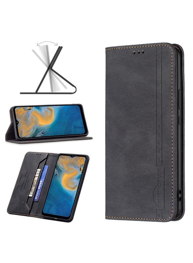 Case For ZTE Blade A51 Magnetic RFID Blocking Anti-Theft Leather Phone Case