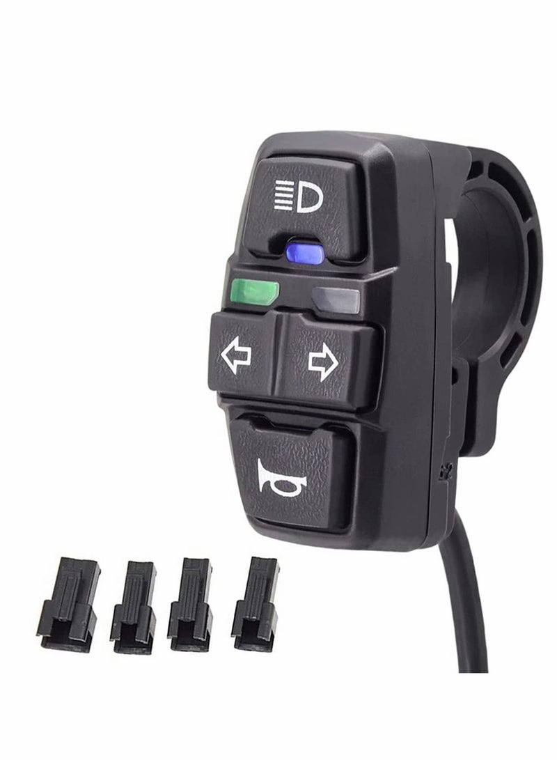 Y&D Motorcycle Head Light Turn Switch, 3-in-1 Bike Headlight Horn on/Off Control 48V Waterproof Signal ON/Off Switch 7/8" 22-23mm Handlebar for Scooter Electric - Image 1