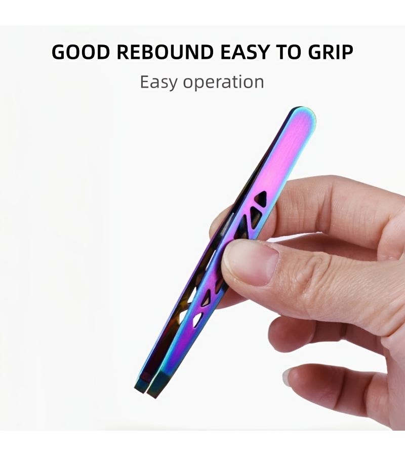 4pcs Black High Precision Stainless Steel Hollow Eiffel Tower Tweezers Eyebrow Trimming Set With 96 Clips For Stray Hair Removal Perfect Gift For Thanksgiving Valentine Day Christmas - Image 4