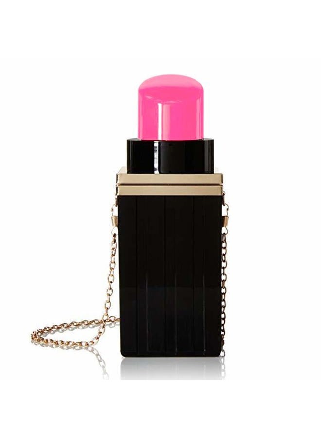 SUKUTU Womens Acrylic Pink Lipstick Cross Body Evening Purses Clutch - Image 1