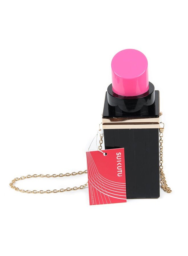 SUKUTU Womens Acrylic Pink Lipstick Cross Body Evening Purses Clutch - Image 5