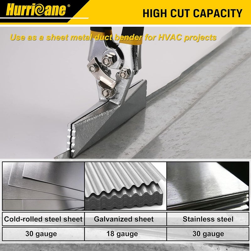 Hurricane Sheet Metal Hand Seamer, 6 Inch Straight Jaw Sheet Bender Tools for Flattening Metal, Bending Pliers with Double Dipped Cushion Handle, Grip Strength and Versatility - Image 4