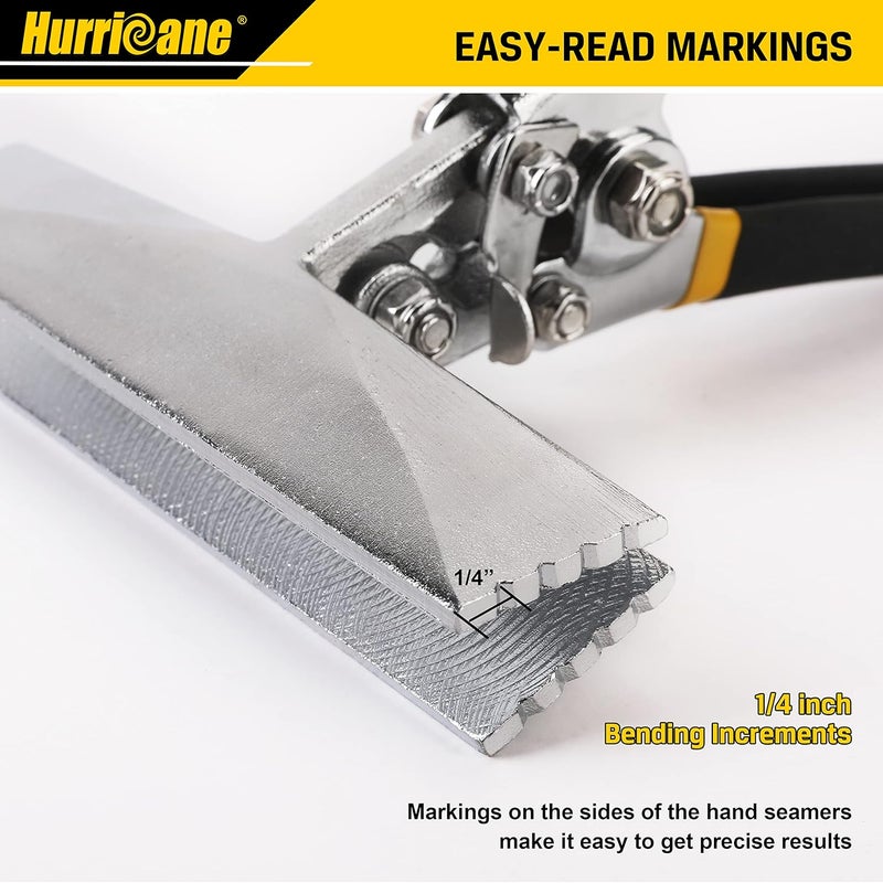 Hurricane Sheet Metal Hand Seamer, 6 Inch Straight Jaw Sheet Bender Tools for Flattening Metal, Bending Pliers with Double Dipped Cushion Handle, Grip Strength and Versatility - Image 3