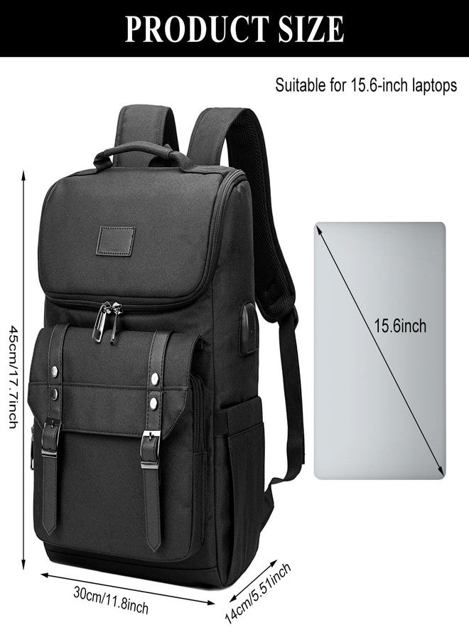 PALAY® Laptop Bags for Men Office Use Vintage Travel Laptop Backpack with usb Charging Port for Women & Men College Backpack Fits 15.6 Inch Laptops - Image 2
