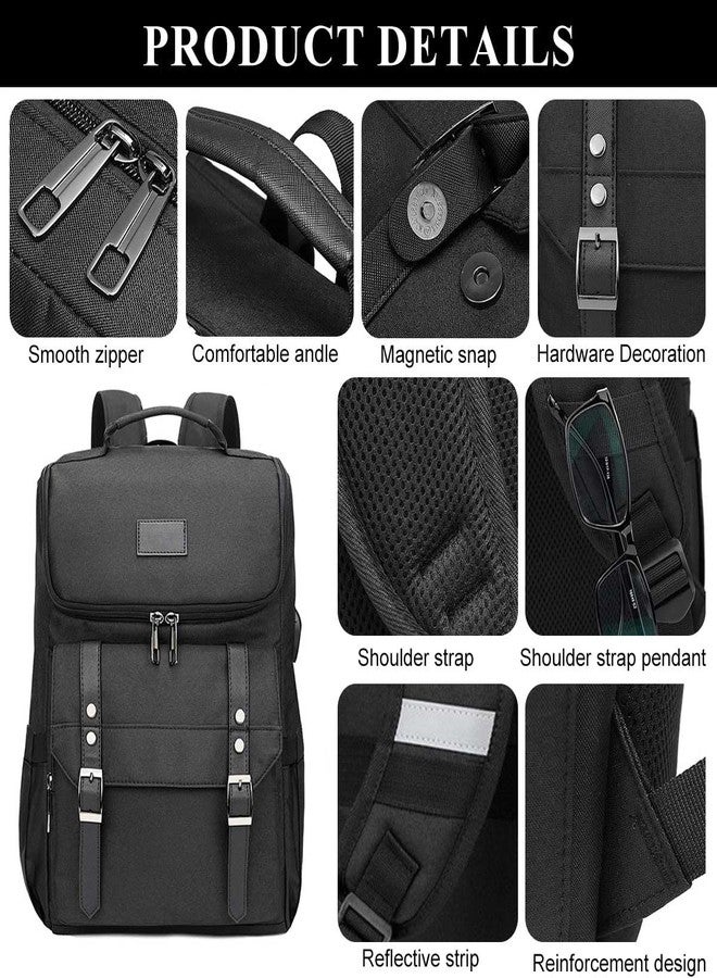 PALAY® Laptop Bags for Men Office Use Vintage Travel Laptop Backpack with usb Charging Port for Women & Men College Backpack Fits 15.6 Inch Laptops - Image 4